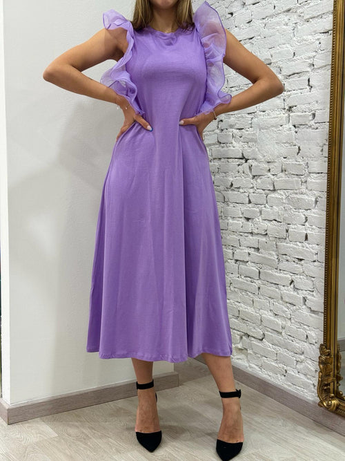 Abito in cotone con Rouge in organza