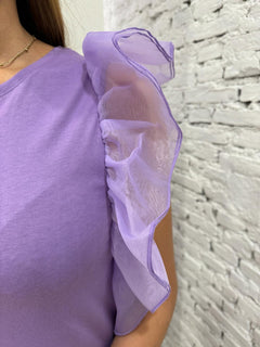 Abito in cotone con Rouge in organza
