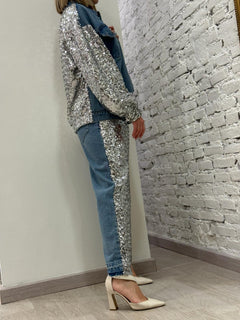 Giubbino Jeans e Pailletes