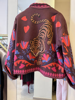 Giacca Kimono In Eco Camoscio Fantasia Tiger Haveone
