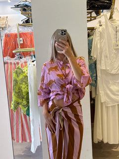 Camicia In Mussola Fantasia Tigre Tensione In
