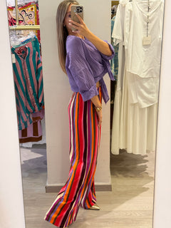Pantalone Con Fantasia Multicolor