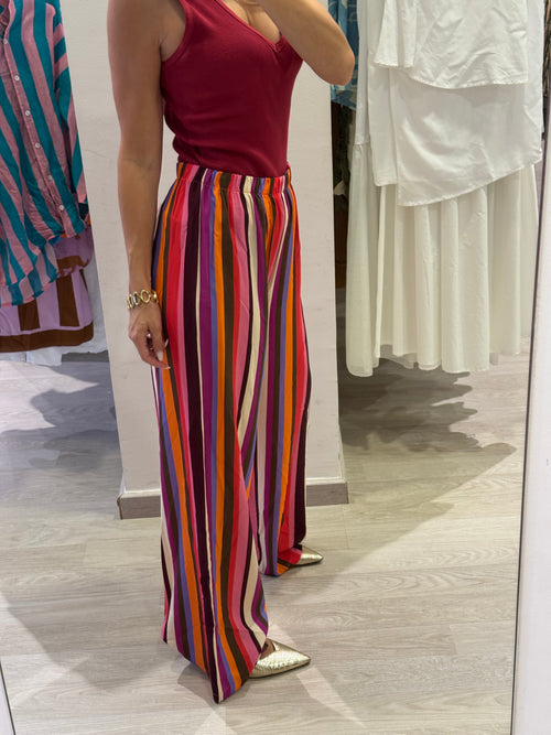 Pantalone Con Fantasia Multicolor