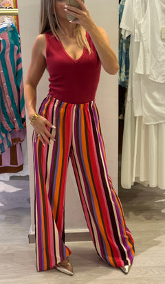 Pantalone Con Fantasia Multicolor