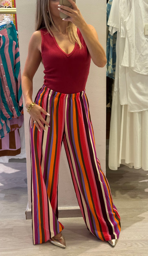 Pantalone Con Fantasia Multicolor