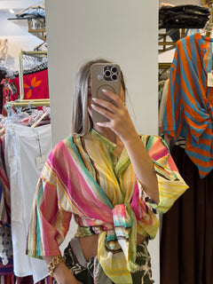 Camicia Con Fantasia A Righe Aquerello
