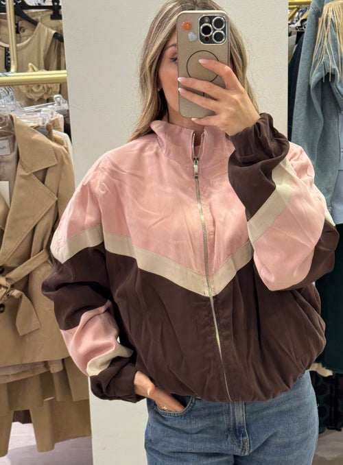 Bomber Tricolor In Cupro