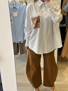 Camicia Con Taschino Bronzo Tensione In