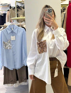 Camicia Con Taschino Bronzo Tensione In
