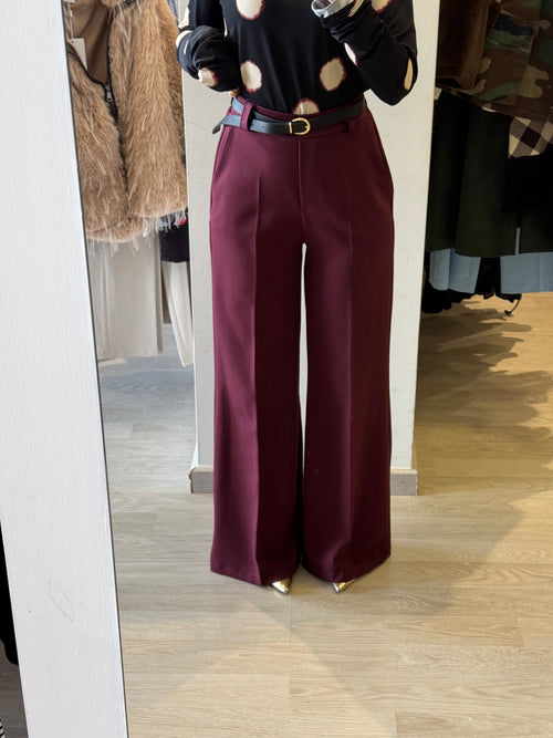 Pantalone A Gamba Dritta Con Cinturino