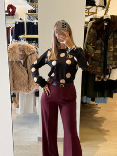 Pantalone A Gamba Dritta Con Cinturino