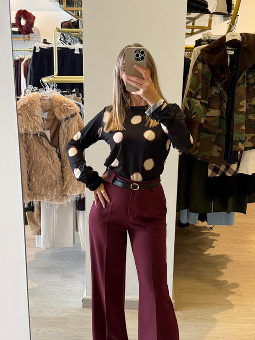Pantalone A Gamba Dritta Con Cinturino