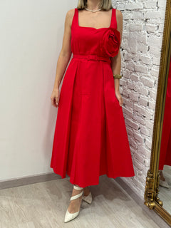 Abito rosso in cotone