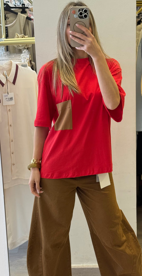 T-shirt Con Taschino Monocolore Tensione In