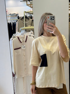 T-shirt Con Taschino Monocolore Tensione In