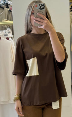 T-shirt Con Taschino Monocolore Tensione In