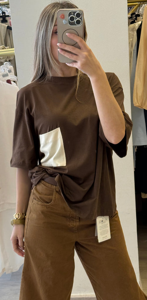 T-shirt Con Taschino Monocolore Tensione In