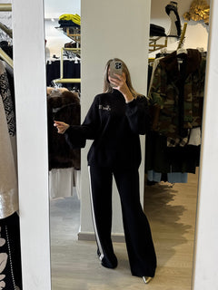 Pantalone In Maglia Con Banda Laterale