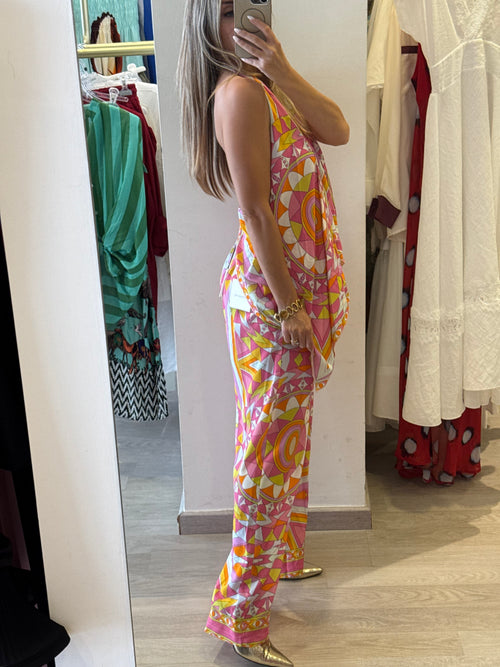 Pantalone Con Elastico Fantasia Geometrica