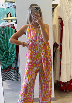 Pantalone Con Elastico Fantasia Geometrica