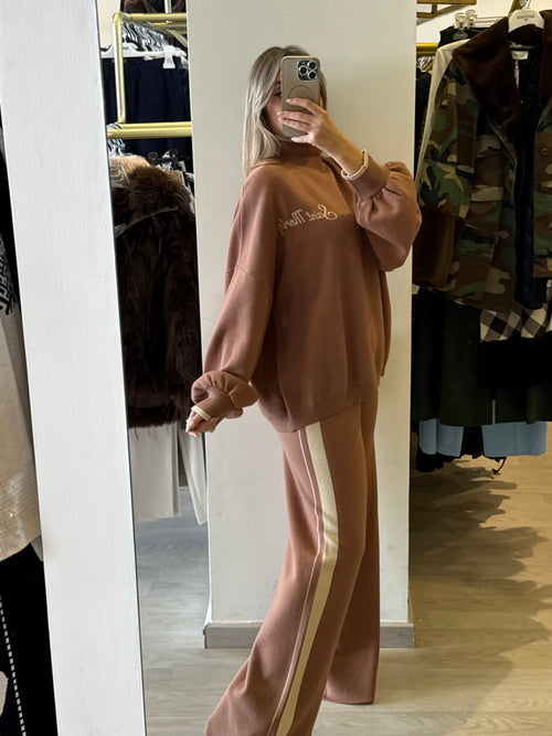 Pantalone In Maglia Con Banda Laterale