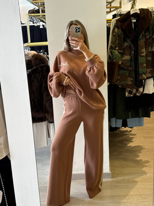 Pantalone In Maglia Con Banda Laterale