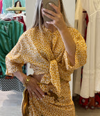 Camicia In Mussola Fantasia Cuoio Leopardata