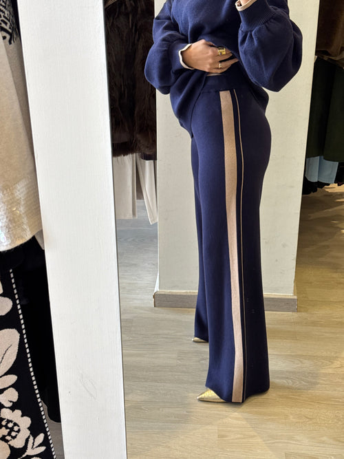 Pantalone In Maglia Con Banda Laterale