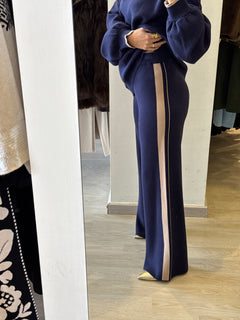 Pantalone In Maglia Con Banda Laterale
