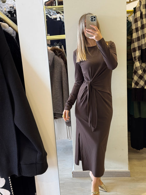Abito Lungo jersey con Nodo Laterale