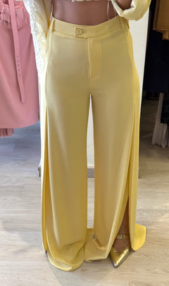 Pantalone Con Spacco Ambo I Lati Tessuto Fluido
