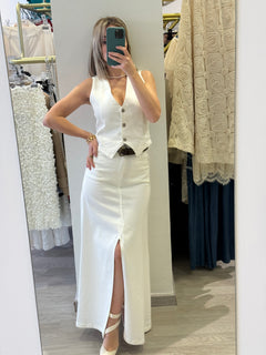 Gonna Bull Bianco In Denim TENSIONE IN