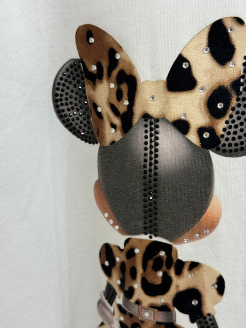 T-shirt Minnie con applicazione strass Tensione In