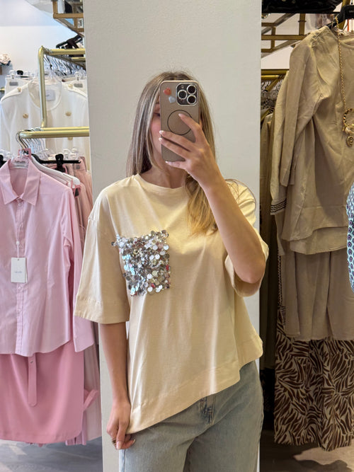 T-shirt Svasata Taschino Con Paillettes Tensione In
