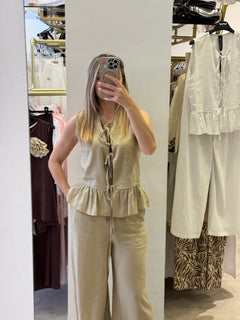 Completo In Lino Gilet + Panta