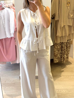 Completo In Lino Gilet + Panta