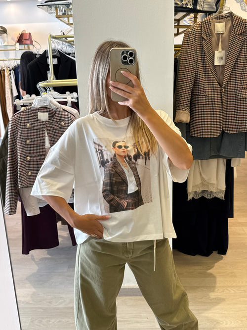 T-shirt Over con Stampa