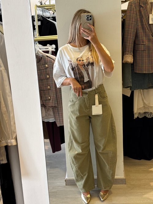 T-shirt Over con Stampa