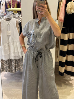 Pantalone Righe Cotone Leggero