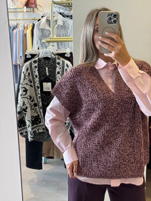 Gilet Over In Maglia Bicolor