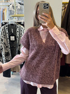 Gilet Over In Maglia Bicolor