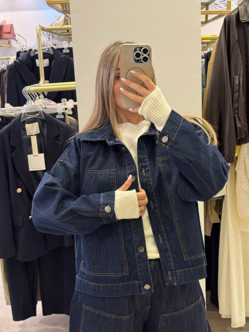 Giubbino Jeans con Impunture