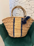 BORSA IN PAGLIA CON DETTAGLIO PON PON