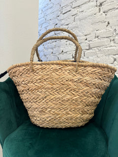 BORSA IN PAGLIA CON DETTAGLIO PON PON