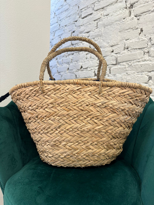 BORSA IN PAGLIA CON DETTAGLIO PON PON