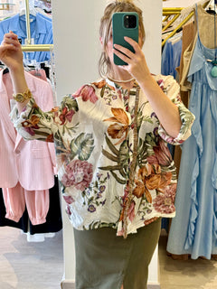 Camicia in mussola fantasia floreale
