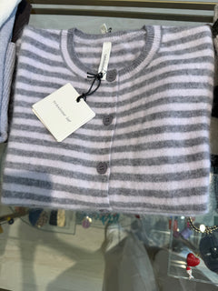 Cardigan Righe In Mohair