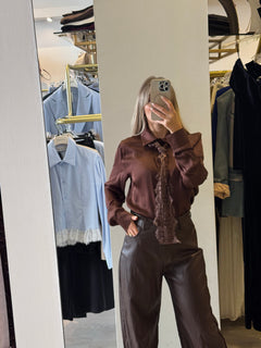 Camicia Con Foulard In Pizzo