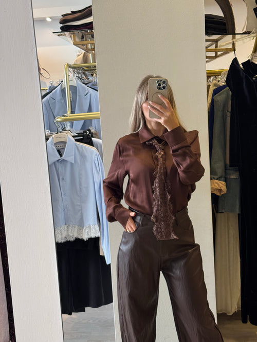 Camicia Con Foulard In Pizzo
