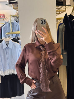 Camicia Con Foulard In Pizzo